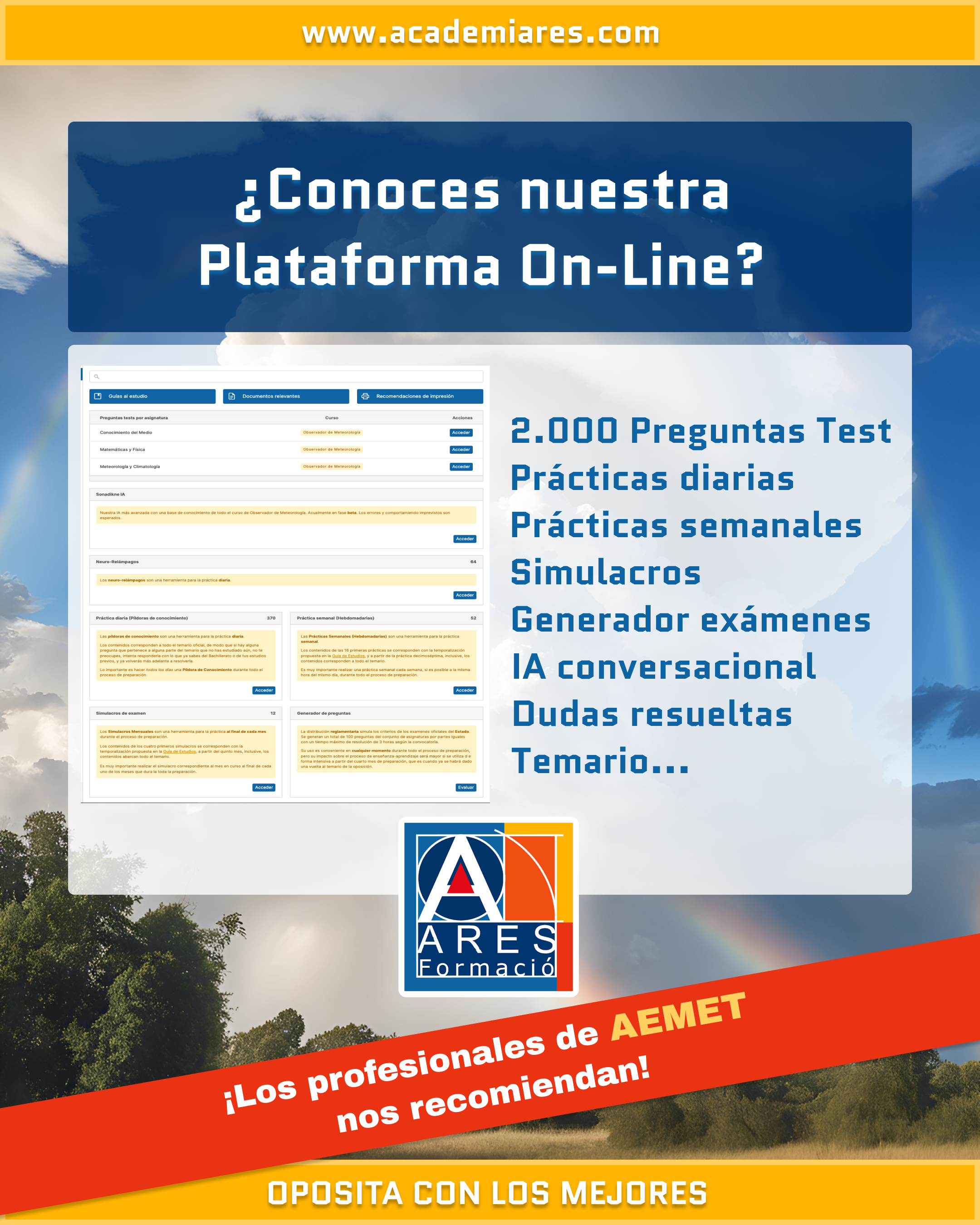 Previsualización de la plataforma